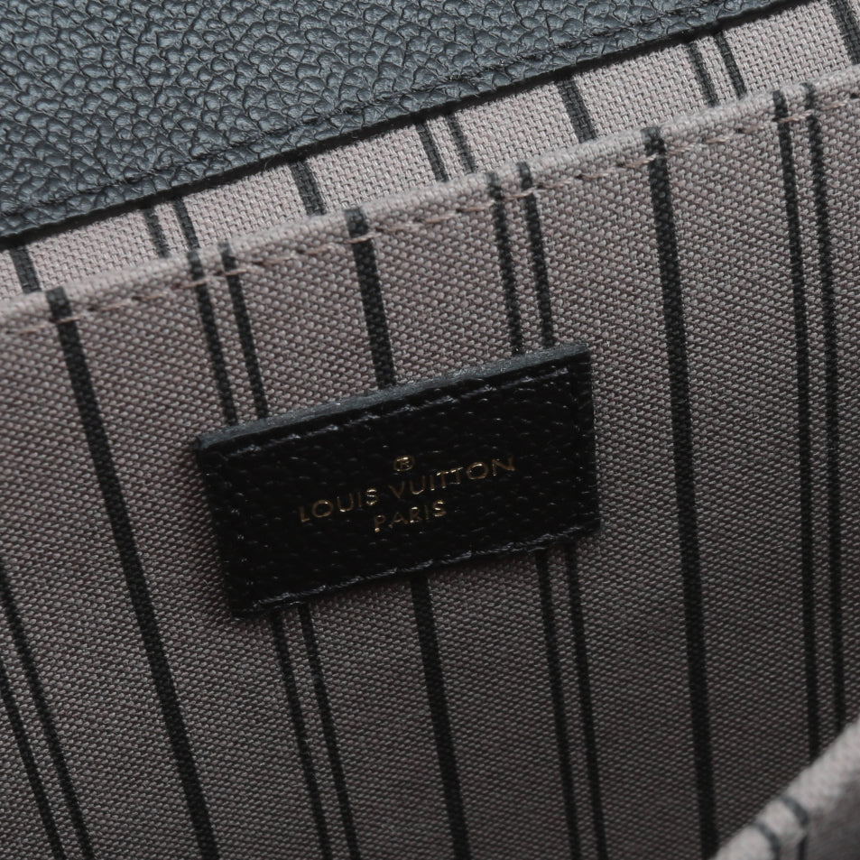 LOUIS VUITTON Monogram Empreinte Pochette Metis Handbag - Black