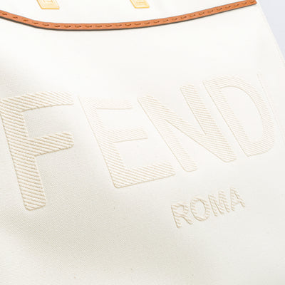 FENDI Canvas Sunshine Medium Shopping Tote - Ivory