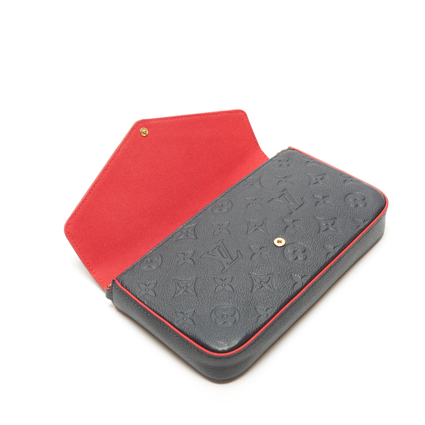 Louis Vuitton Handbag Felicie Pochette Scarlet M63700. 3 Pc Set