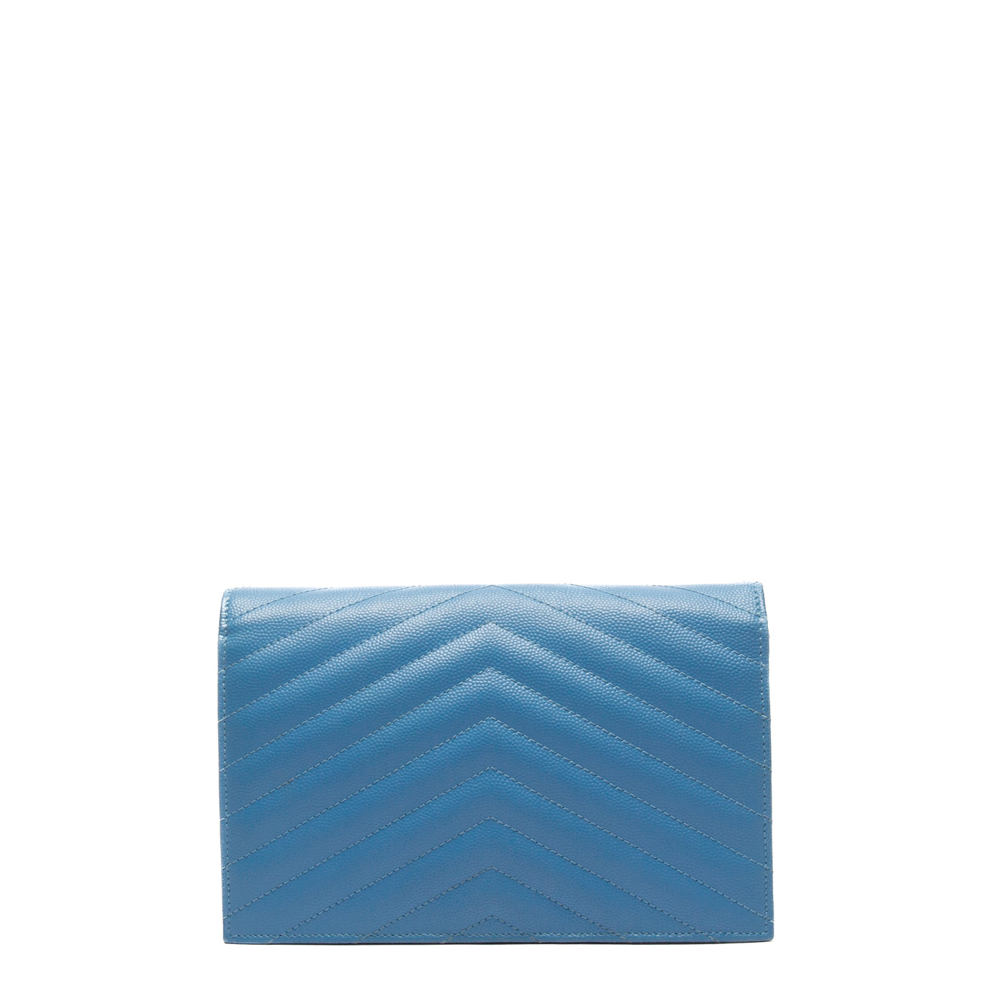 SAINT LAURENT Cassandre Envelope Wallet on Chain - Sky Blue