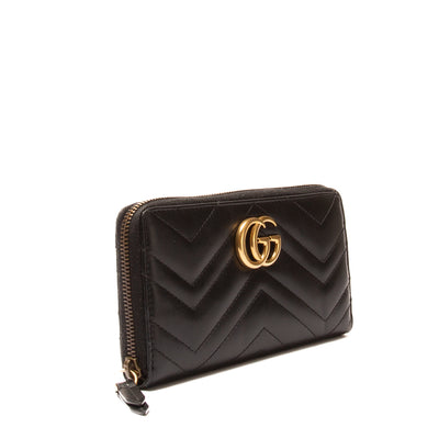 GUCCI GG Marmont Zip Around Wallet - Black
