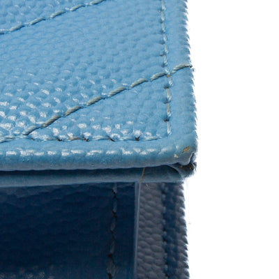 SAINT LAURENT Cassandre Envelope Wallet on Chain - Sky Blue