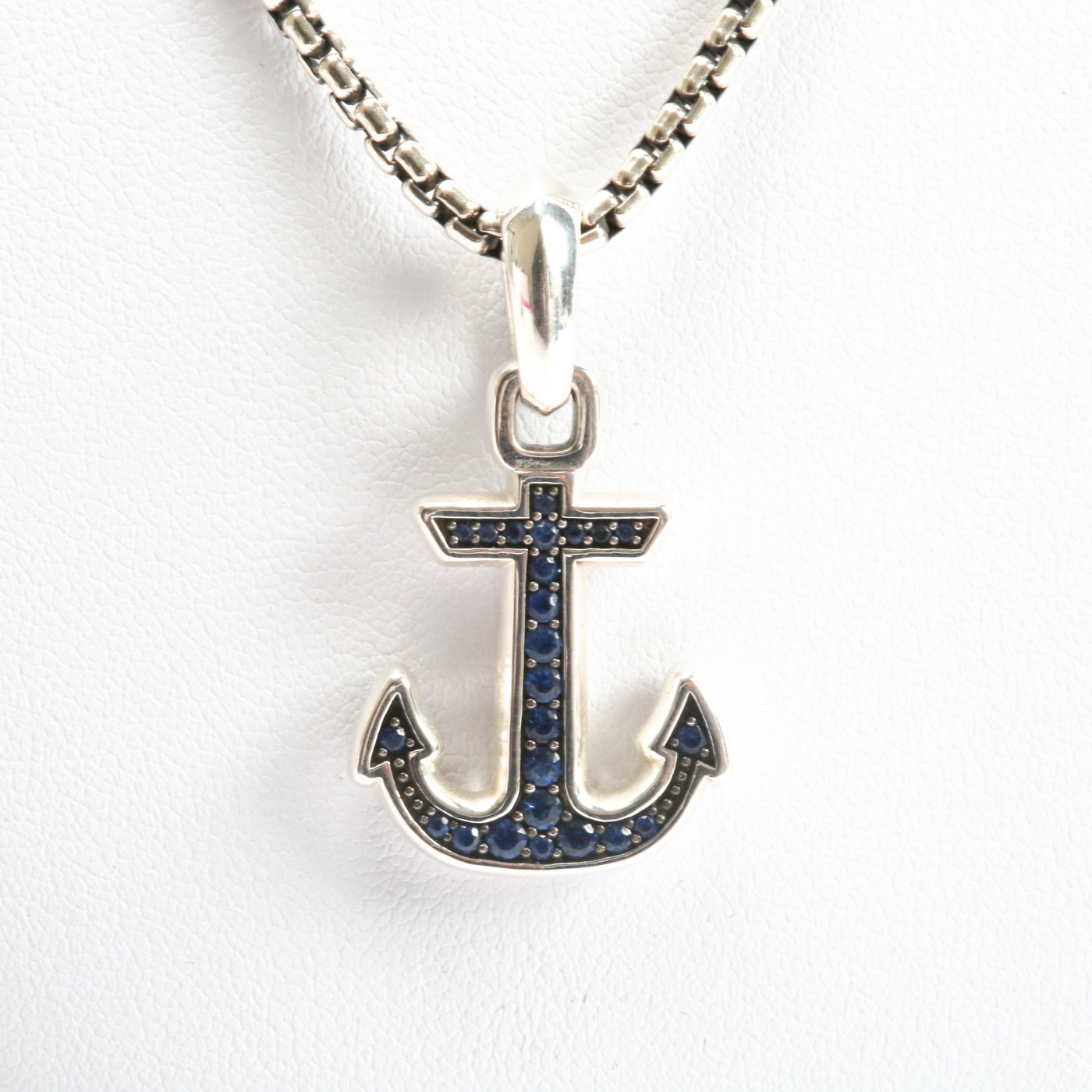 Sapphire Maritime Anchor Amulet Necklace - FINAL SALE