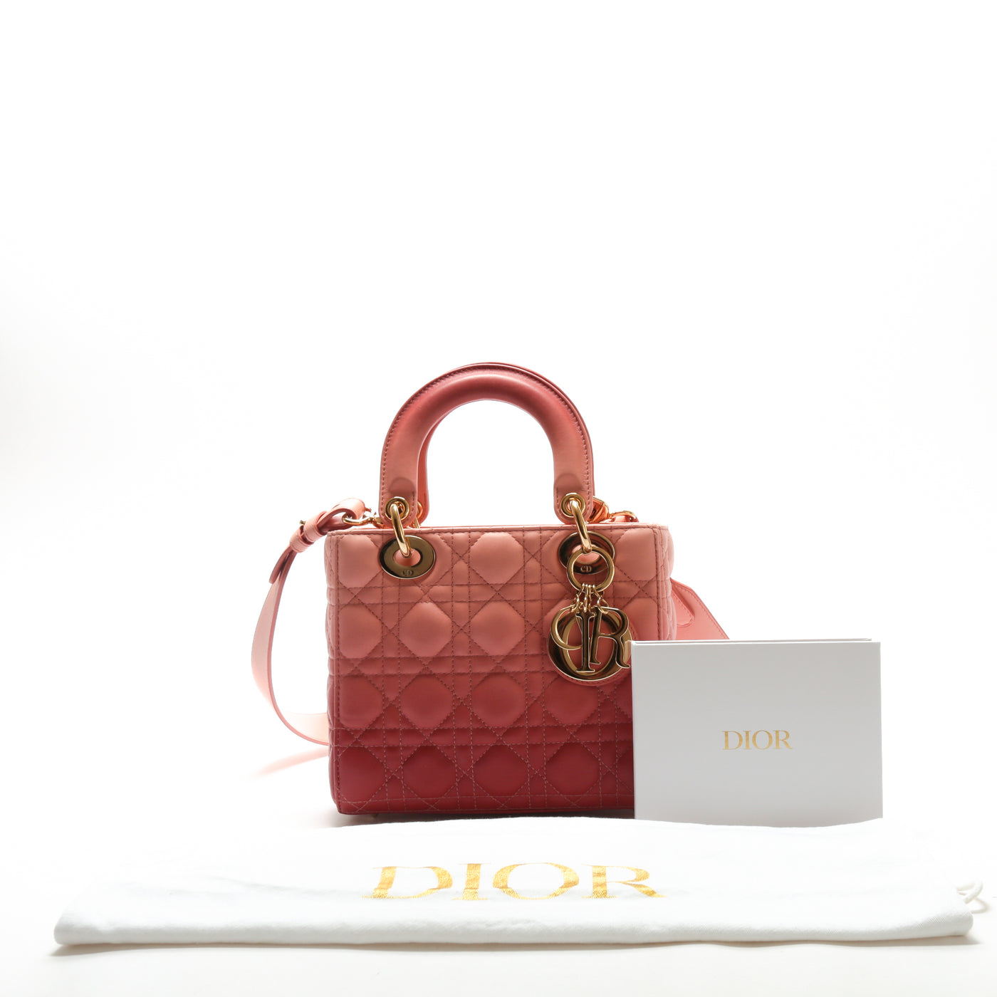 DIOR Lady Dior Cannage Gradient Small "My ABC" (w/Strap) Pink