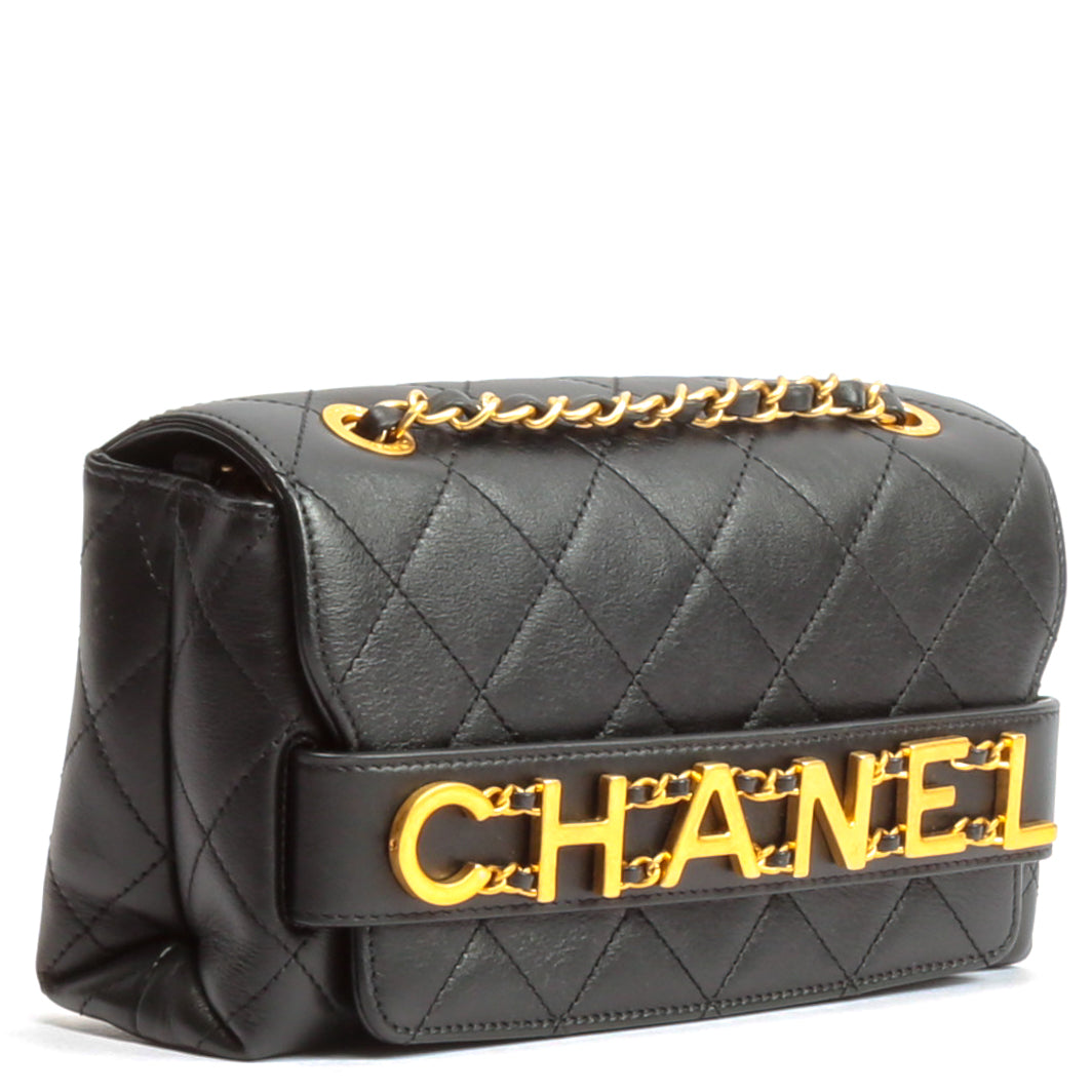 Chanel Boy Flap Chevron Calfskin Silver-tone Medium Black - US