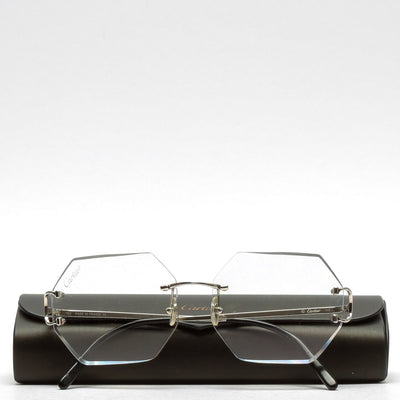 CARTIER Signature C de Cartier Rimless Eyeglasses Silver