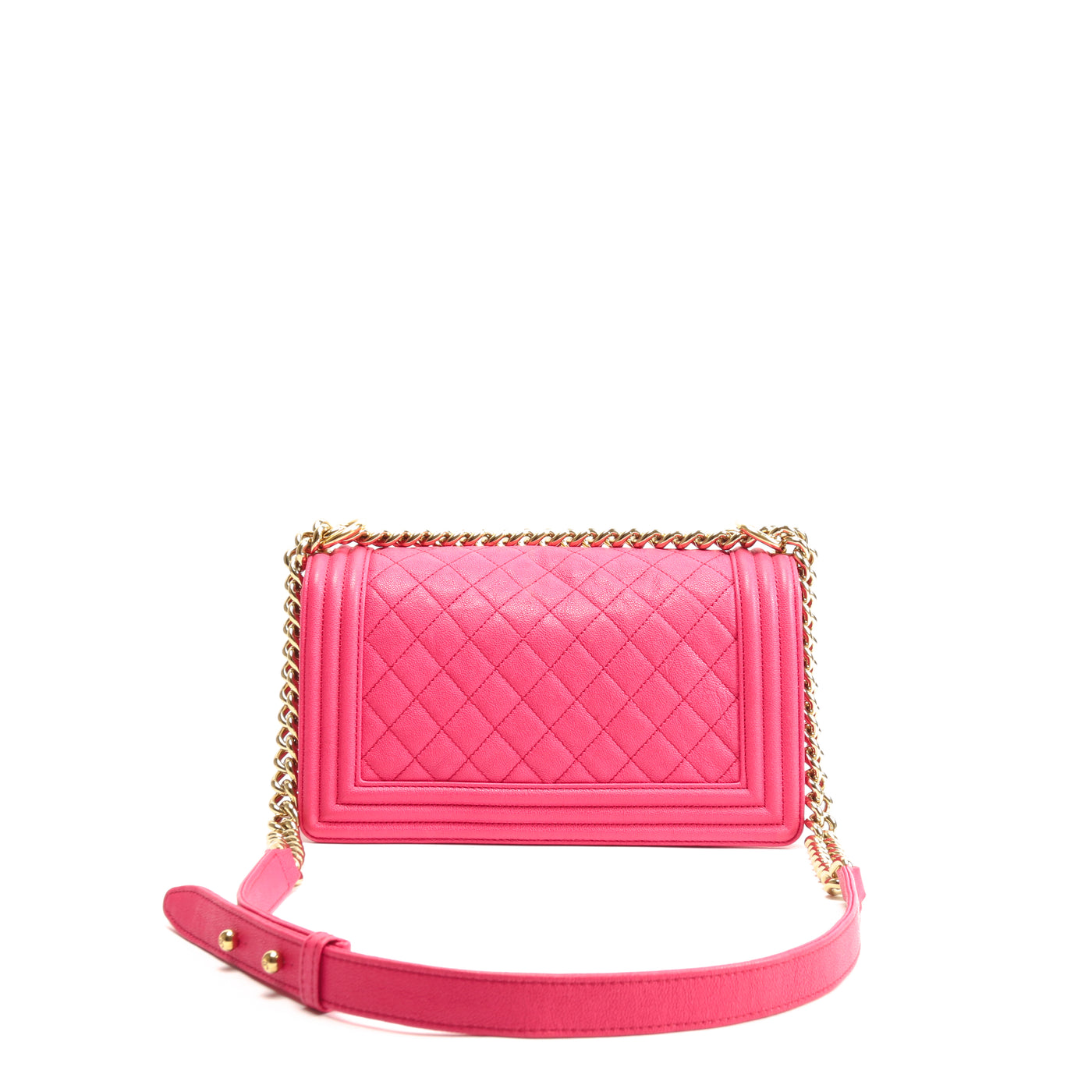 CHANEL Medium Quilted Boy Bag - Pink