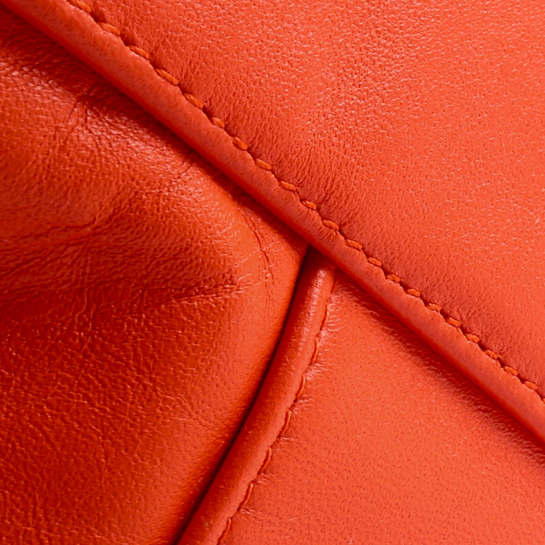 CELINE Leather Vertical Cabas Tote - Orange
