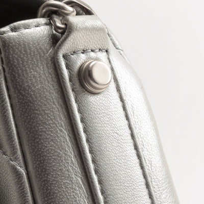 CHANEL Mini Maxi-CC Flap Bag - Metallic Silver