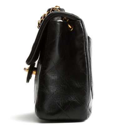 CHANEL Classic Vintage Lambskin Mini Square Flap Bag - Black OUTLET FINAL SALE