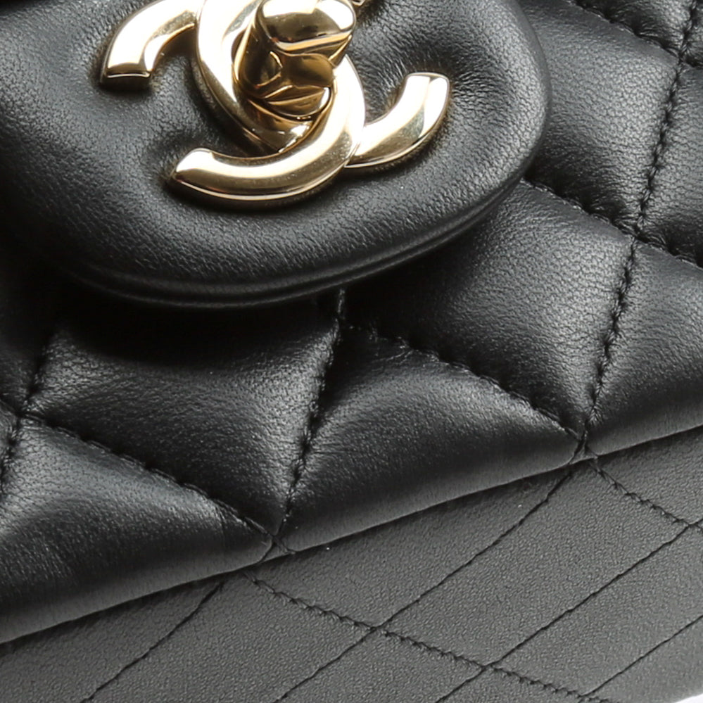CHANEL Rectangular Mini Top Handle Flap Bag - Black