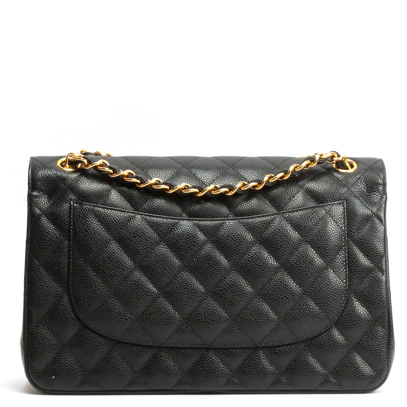 CHANEL Caviar Quilted Jumbo Double Flap Black w/Gold