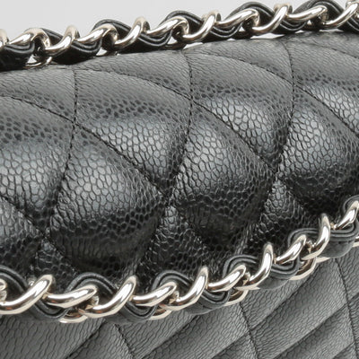 CHANEL Jumbo Double Flap Bag Black Caviar Leather