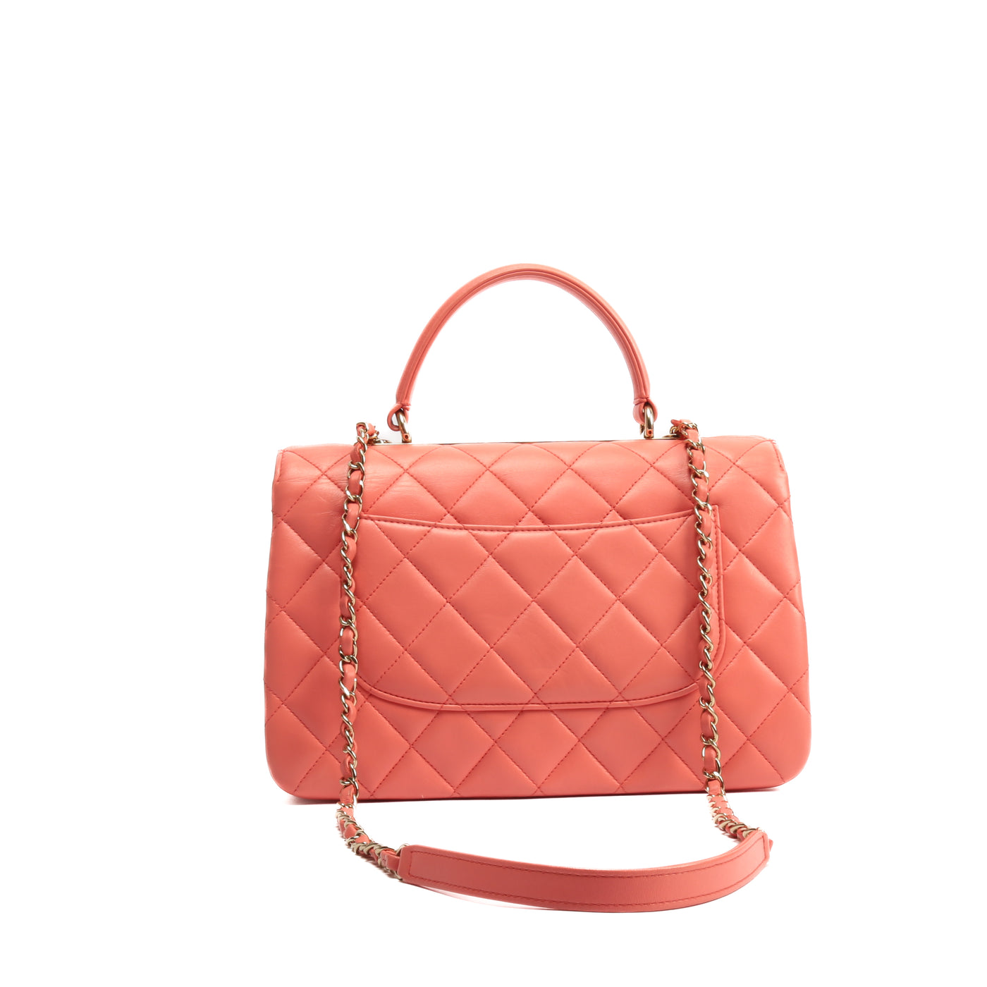 CHANEL Trendy CC Top Handle Flap Bag- Coral