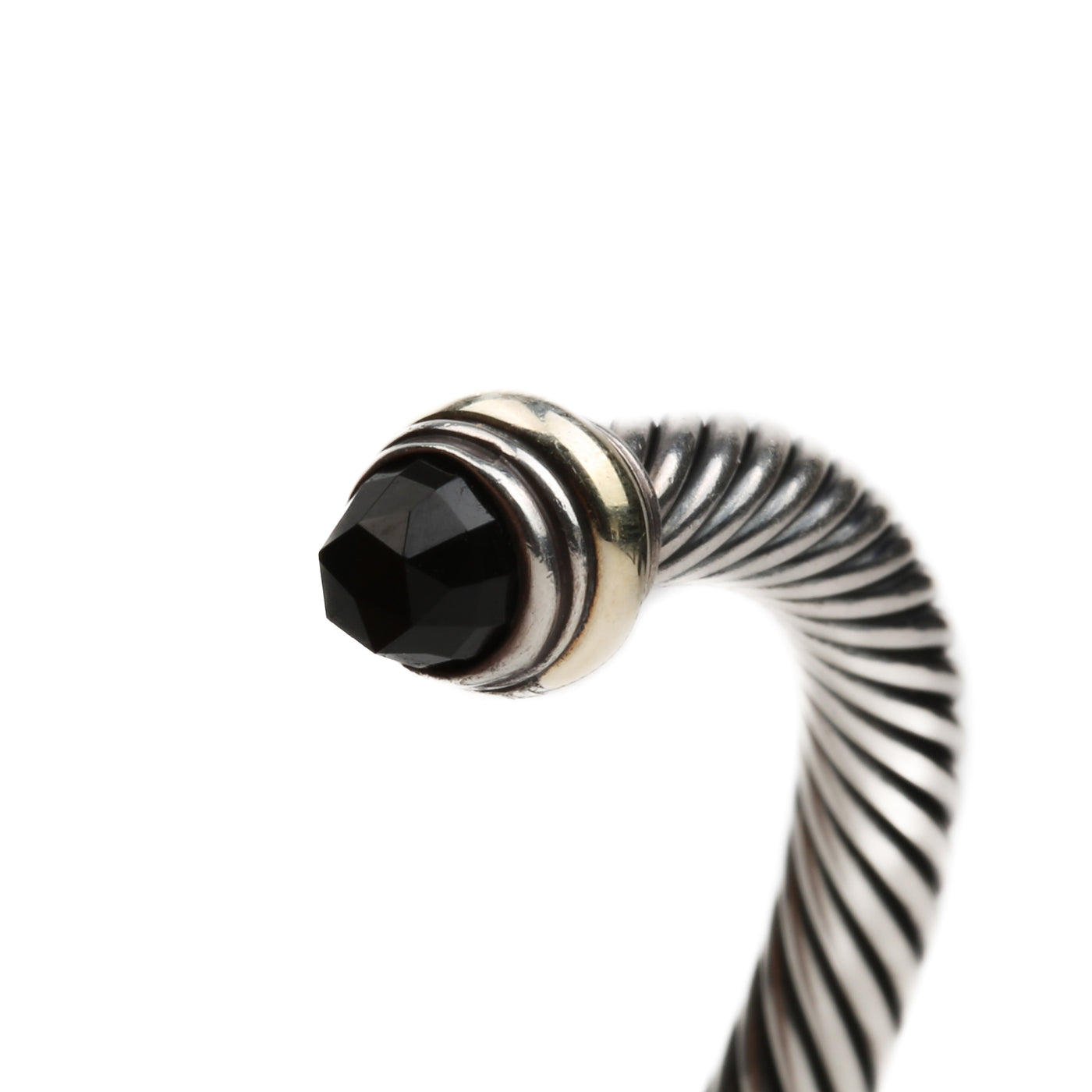DAVID YURMAN Two Tone Onyx Cable Cuff Bracelet - FINAL SALE