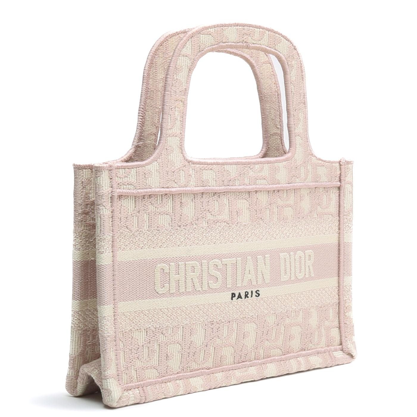 CHRISTIAN DIOR Oblique Mini Book Tote- Pink 'Rose des Vents'