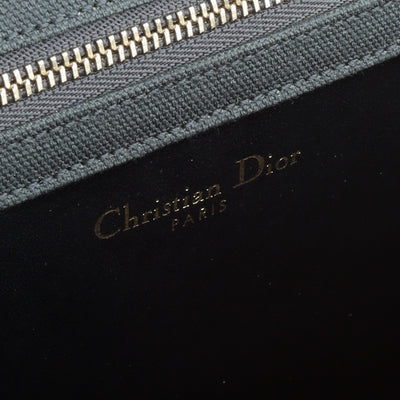 CHRISTIAN DIOR Medium Velvet Oblique Diorama Bag- Grey