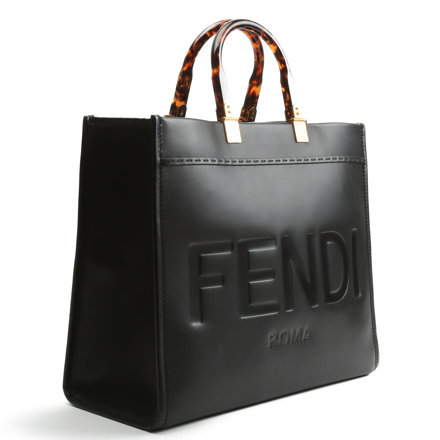 FENDI Sunshine Medium Shopping Tote - Black