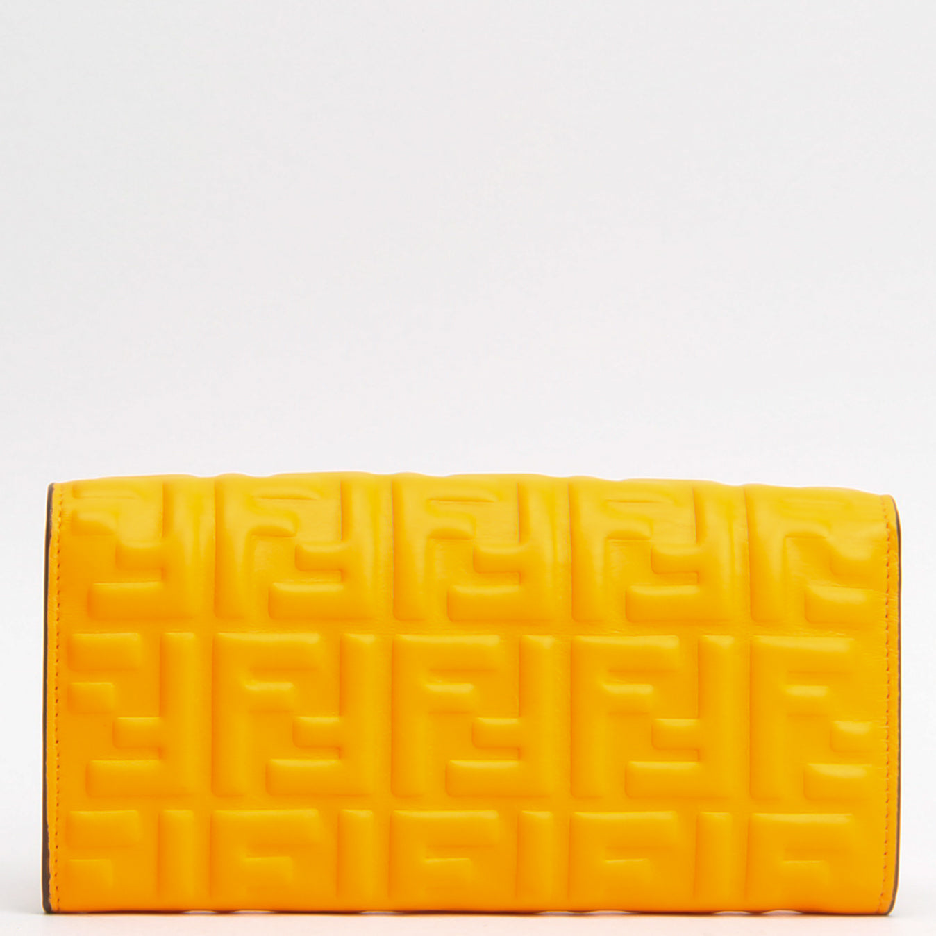 FENDI Embossed FF Baguette Wallet on Chain - Orange