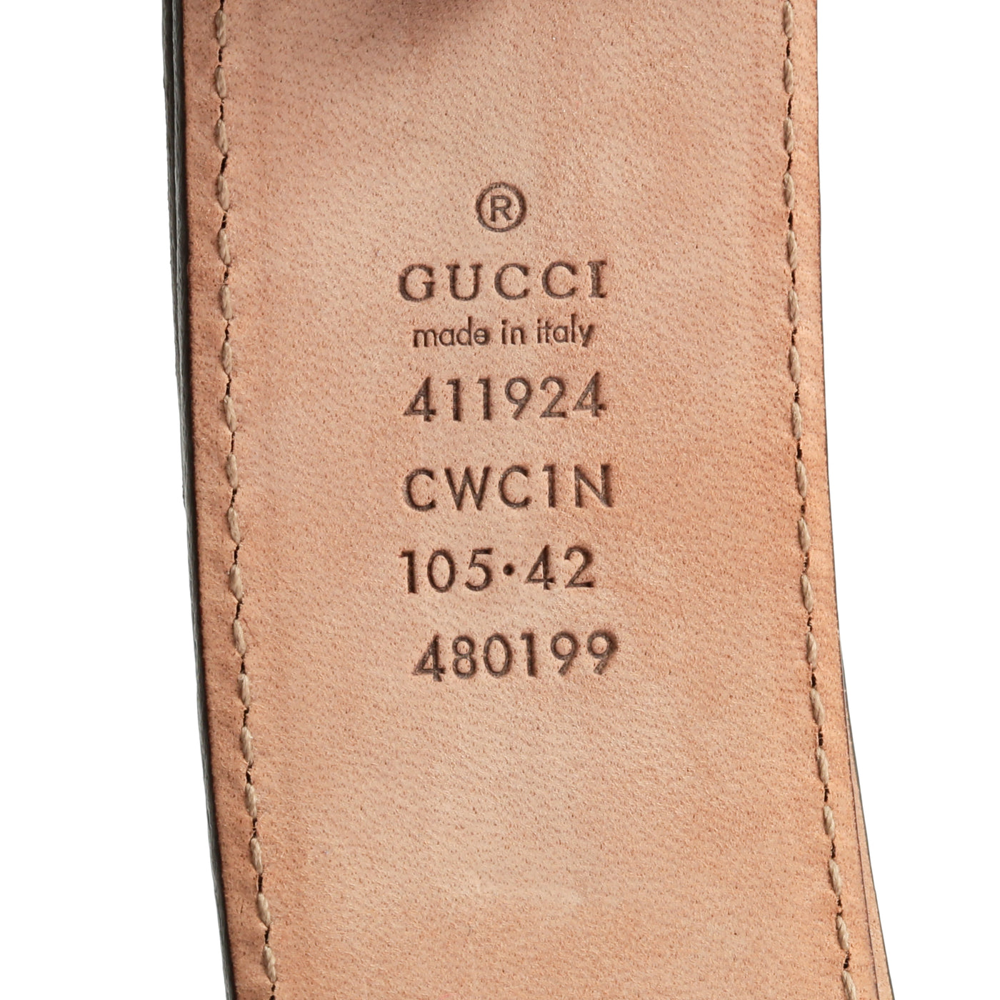 GUCCI Signature Leather Belt - Navy