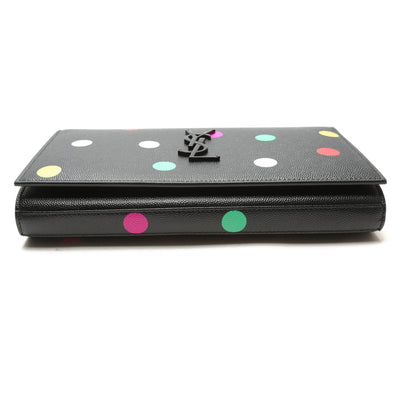SAINT LAURENT Kate Small Monogram Polka-Dot "Confetti" Wallet On Chain Bag - Black