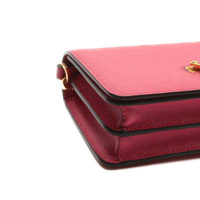 PRADA Saffiano Leather Shoulder Bag - Pink