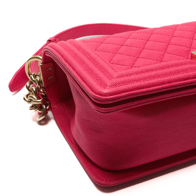 CHANEL Caviar Leather Medium Boy Bag - Pink