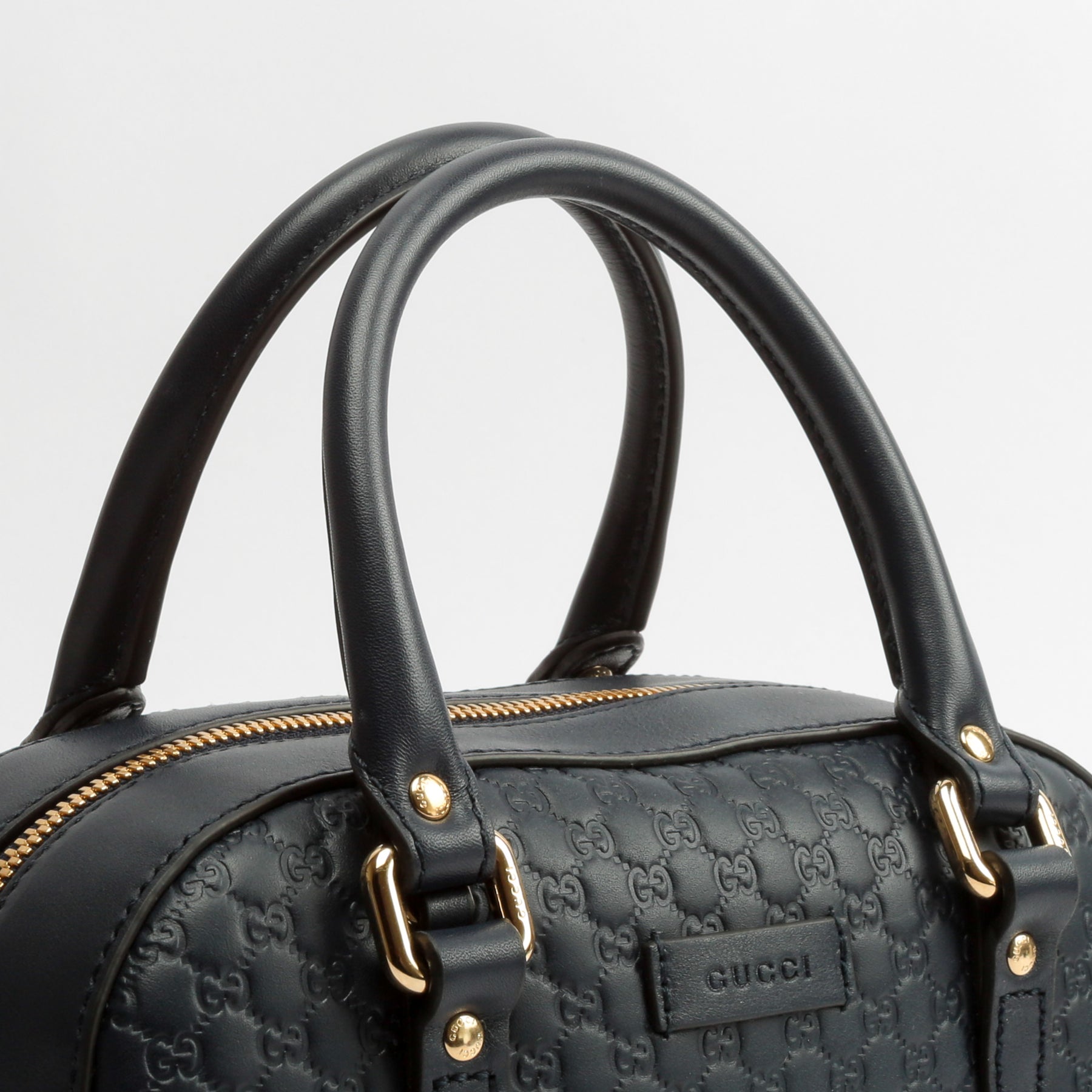 GUCCI Micro Guccissima Bowler Satchel Midnight Blue ALB
