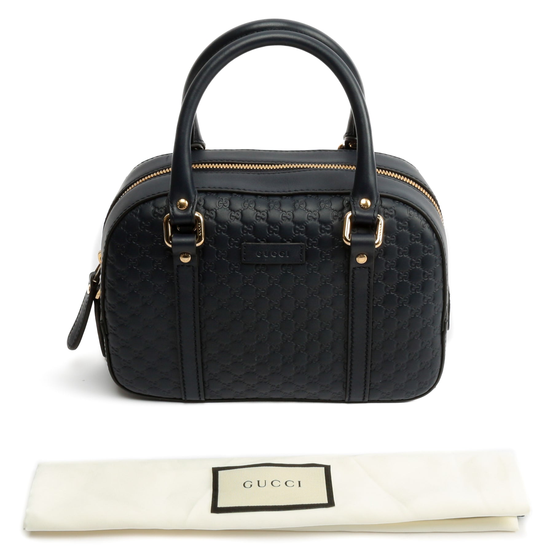 GUCCI Micro Guccissima Bowler Satchel Midnight Blue ALB