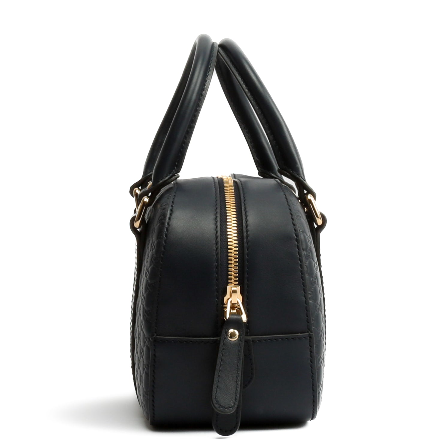 GUCCI Micro Guccissima Bowler Satchel Midnight Blue ALB