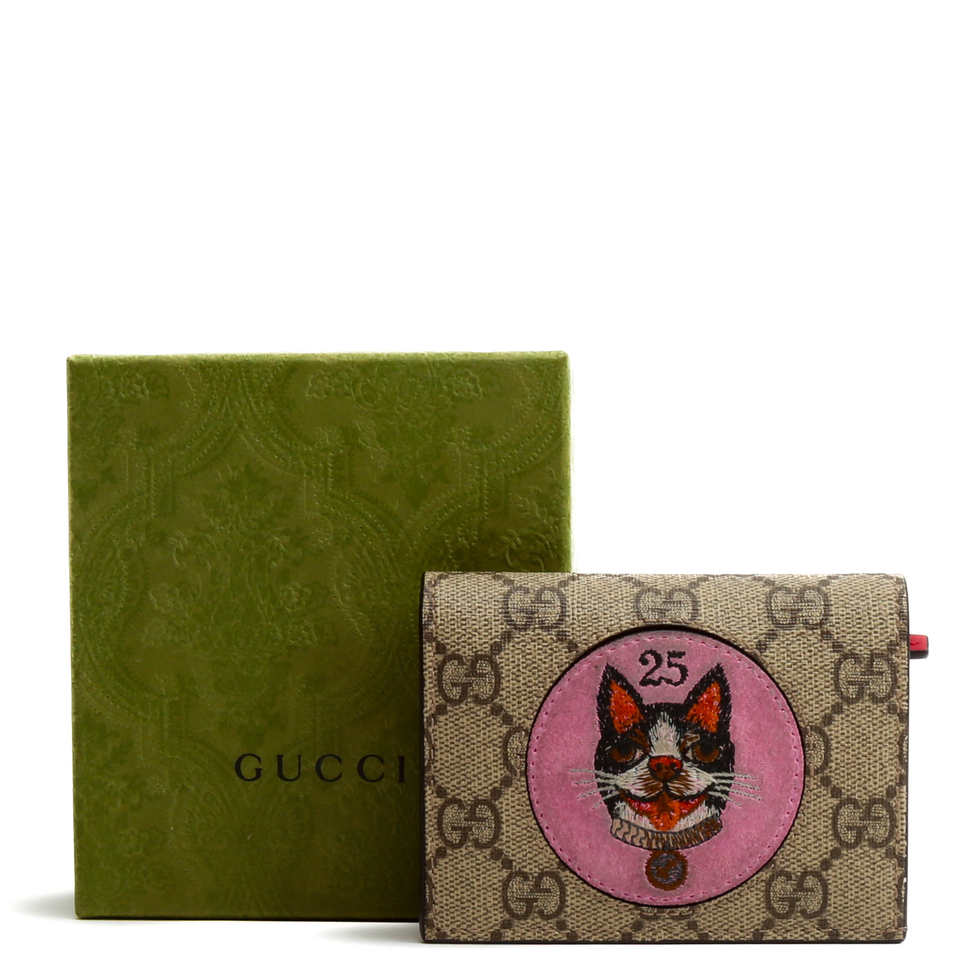 GUCCI GG Supreme Bosco Patch Card Case Wallet