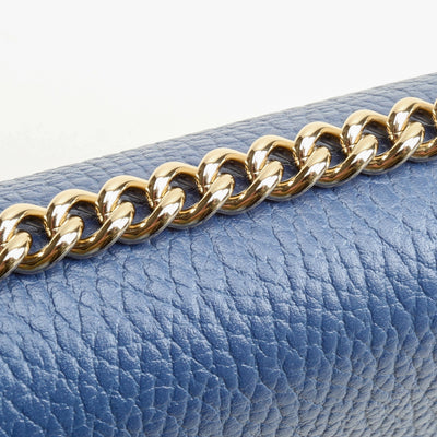 GUCCI Icon Interlocking Wallet on Chain - Blue