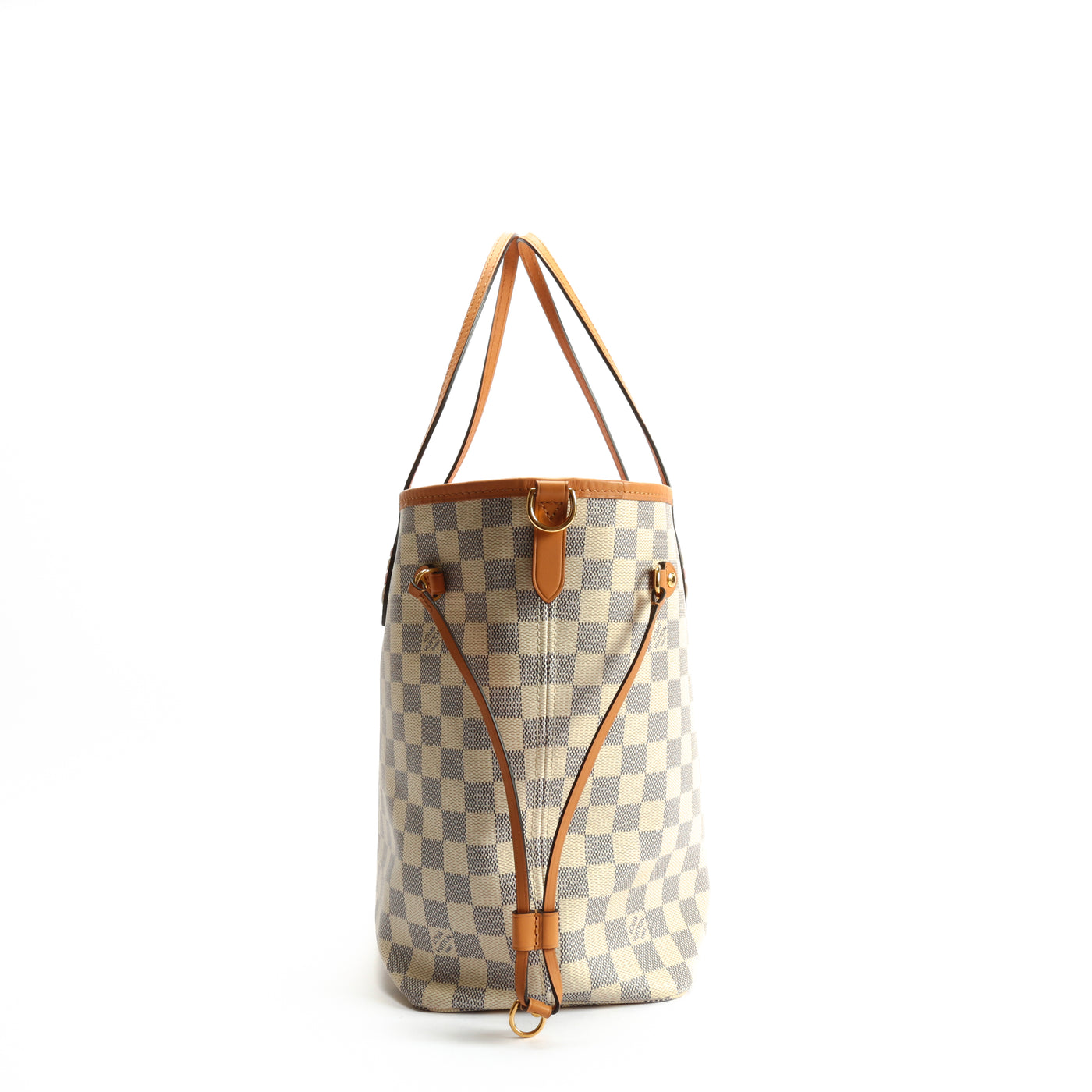 Louis Vuitton Neverfull Azur 2022 Mm Limited Edition Braided Cross Strap  Damier Tote LV-B0330P-A001