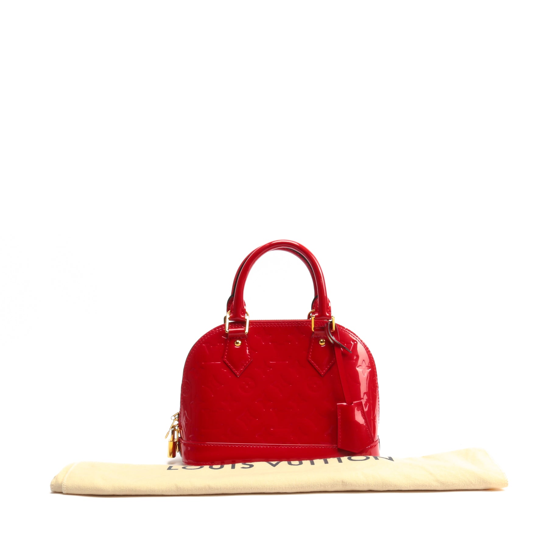 Louis Vuitton Alma BB Amarante Vernis Monogram Rayures Handbag