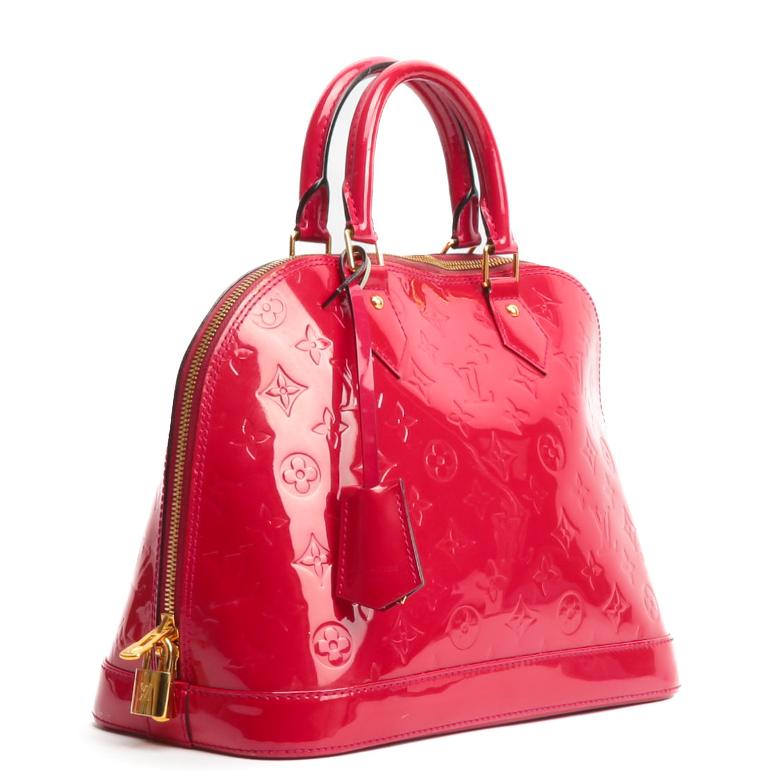 Louis Vuitton Red Monogram Vernis Alma BB Leather Patent leather