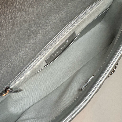 CHANEL Mini Maxi-CC Flap Bag - Metallic Silver
