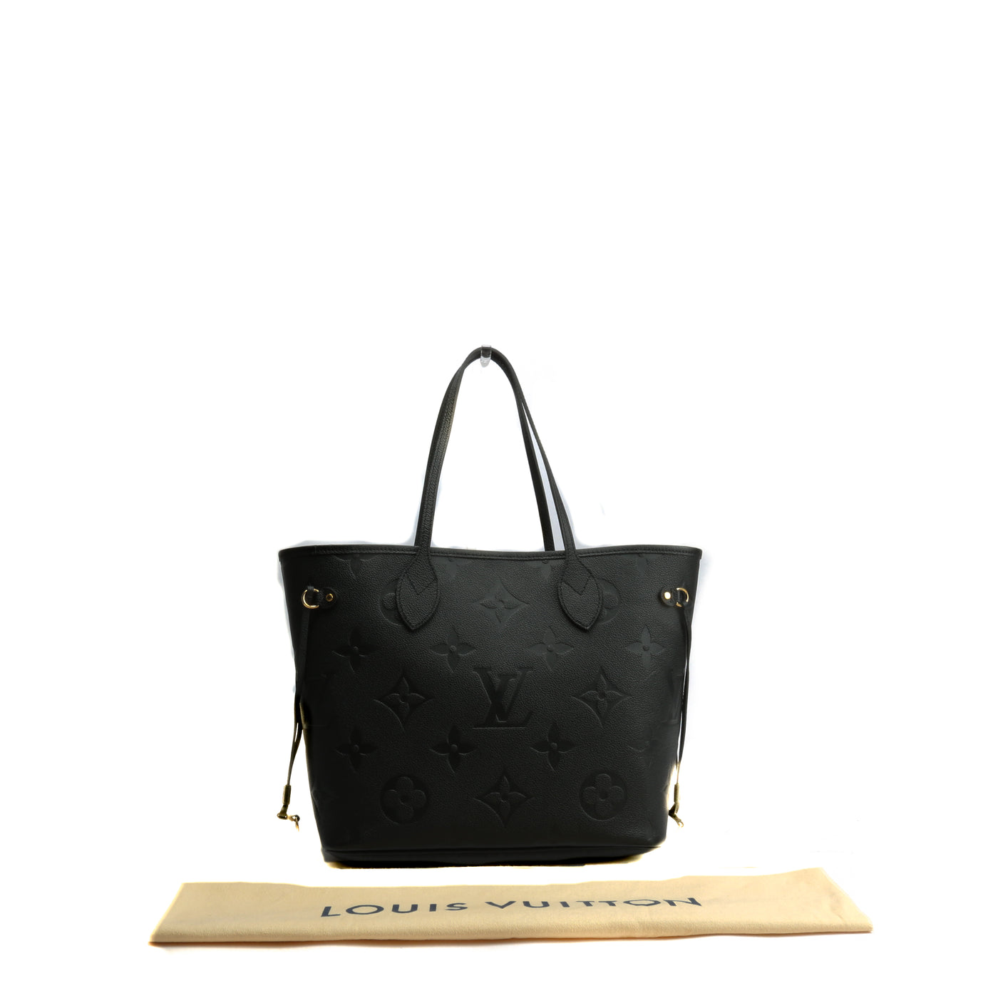 Louis Vuitton Black Monogram Empreinte Neverfull mm w/ Pouch