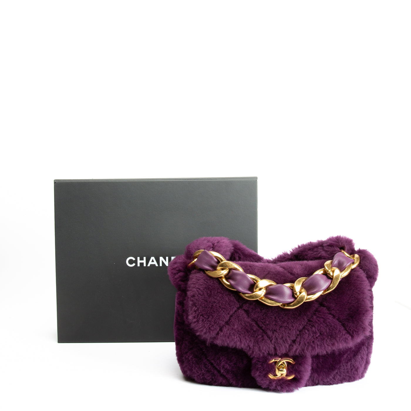 CHANEL Quilted Shearling Coconing Flap Bag - Plum Purple