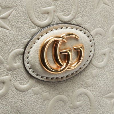 GUCCI GG Star Embossed Medium Tote w/Pouch - Ivory