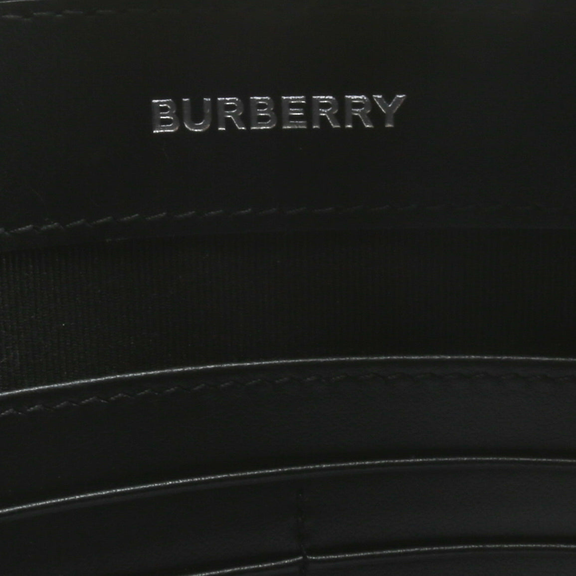 BURBERRY Embossed Leather Pouch - Black