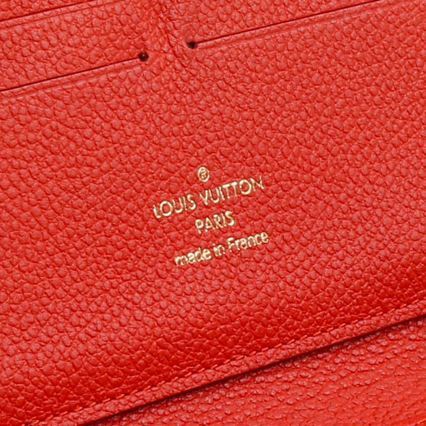 LOUIS VUITTON Monogram Empreinte Zippy Wallet Red