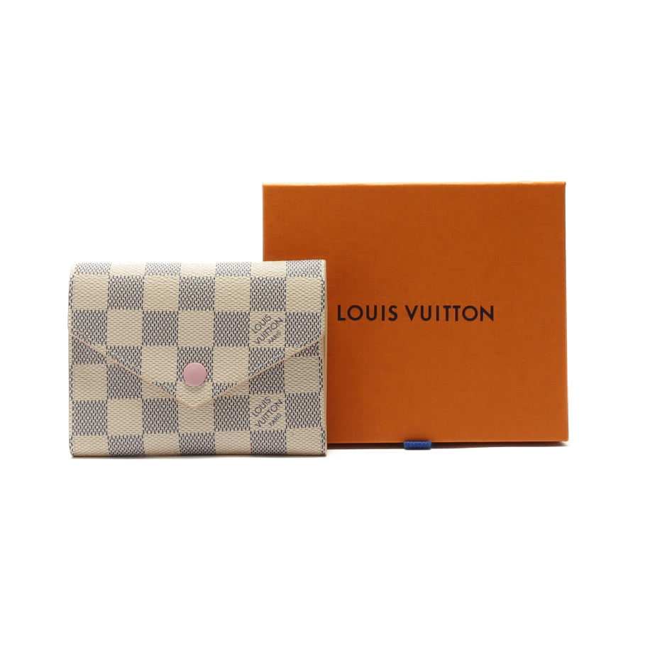 LOUIS VUITTON Victorine Damier Azur Wallet White