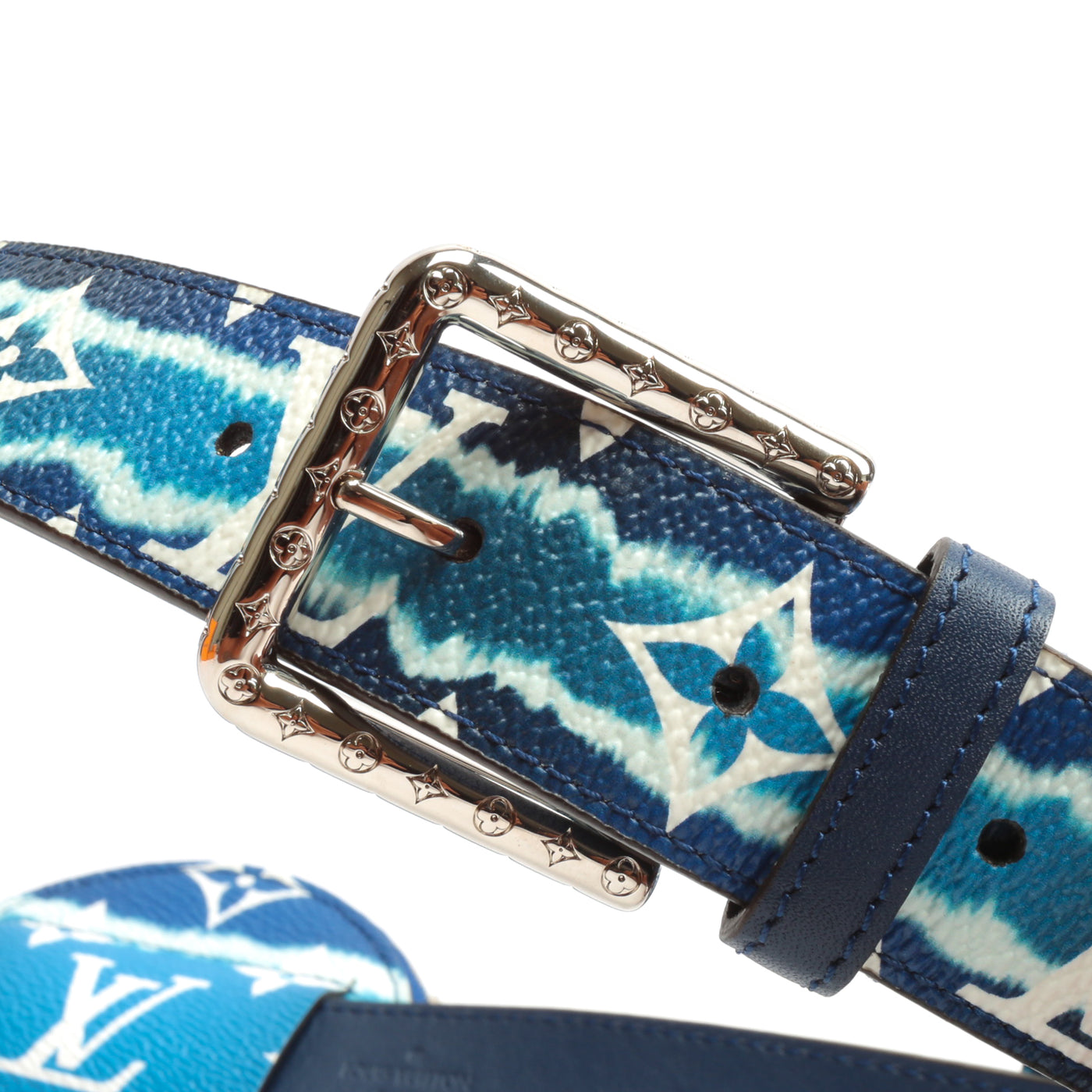 Louis Vuitton Daily Multi Pocket Belt LV Escale 30MM Bleu in Canvas with  Silver-tone - US