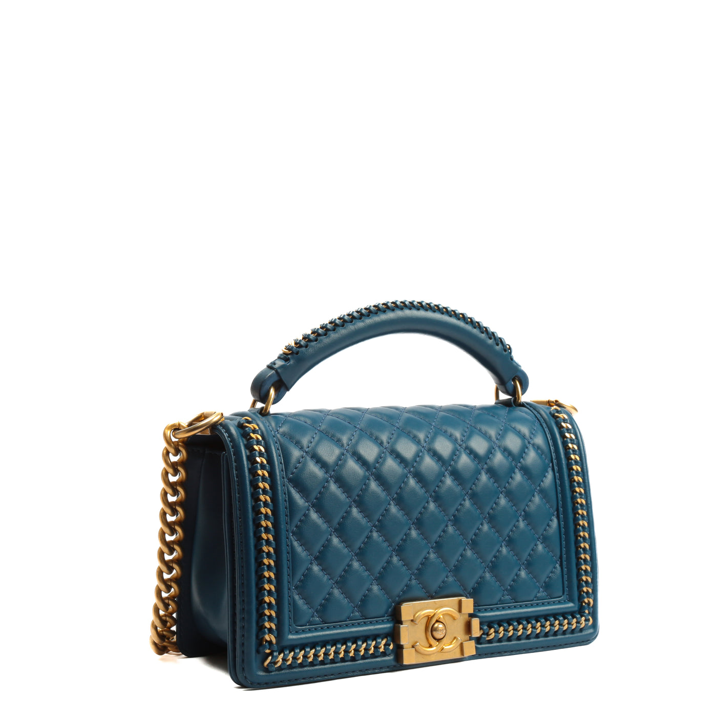 blue chanel gold bag