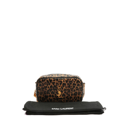 SAINT LAURENT Mini Leopard Lou Camera Bag
