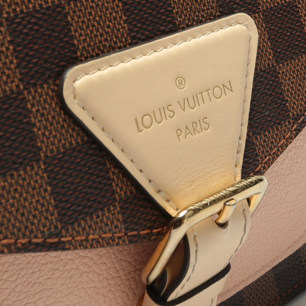 LOUIS VUITTON Beaumarchais Damier Ebene & Light Pink Top Handle - OUTLET FINAL SALE