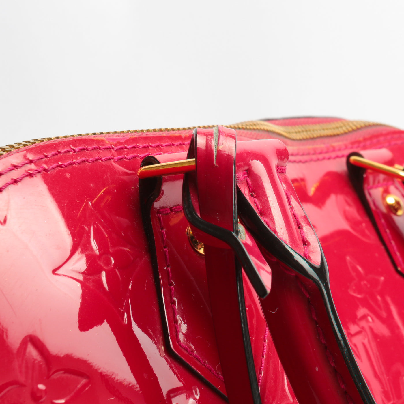 Louis Vuitton Red Monogram Vernis Leather Alma Top Handle Bag Louis Vuitton