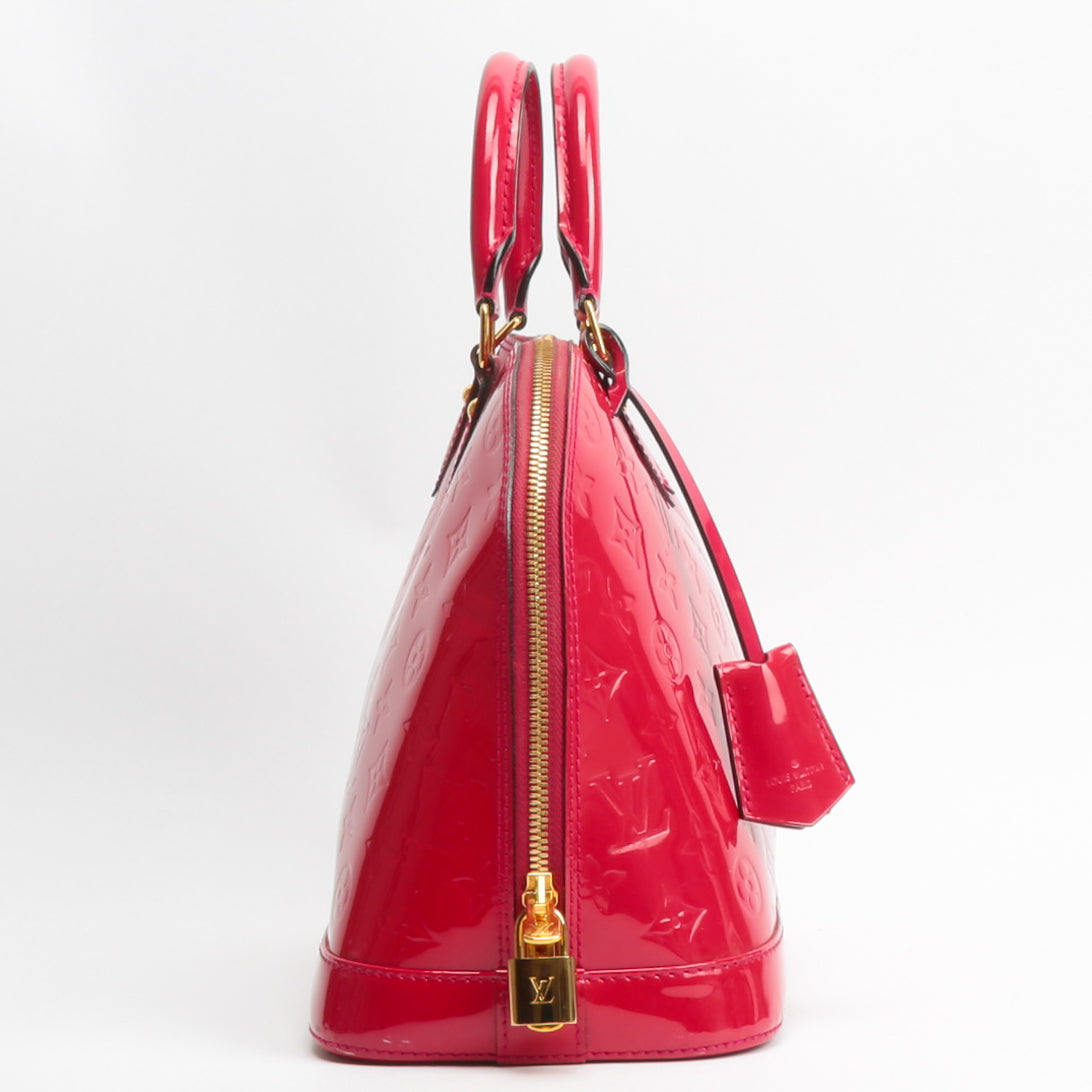 Louis Vuitton Alma mm EPI Leather Satchel Bag Red