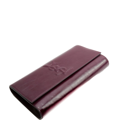 SAINT LAURENT Patent Leather Belle De Jour Clutch - Plum Purple