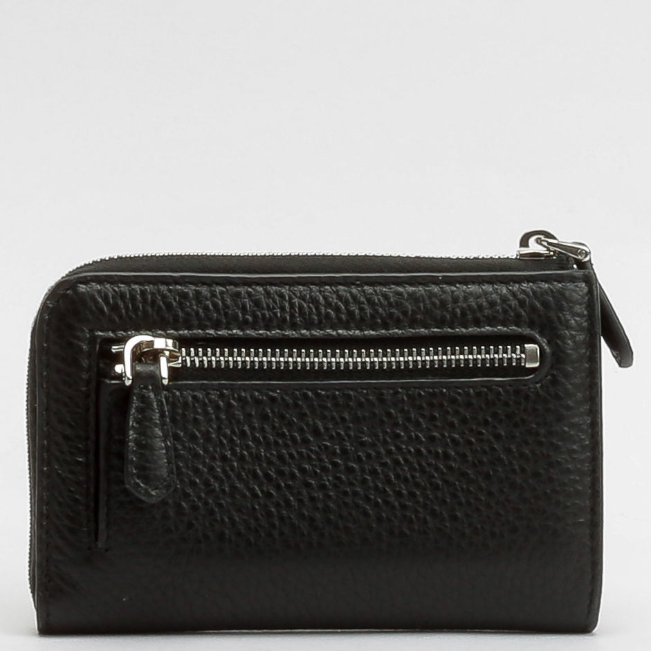 PRADA Leather Keychain Wallet - Black